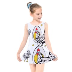 Roseanne Chicken Kids  Skater Dress Swimsuit by EvgeniaEsenina