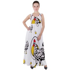 Roseanne Chicken, Retro Chickens Empire Waist Velour Maxi Dress by EvgeniaEsenina