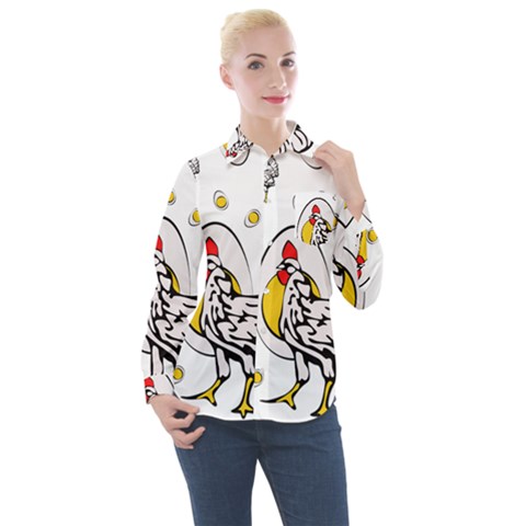 Roseanne Chicken Women s Long Sleeve Pocket Shirt by EvgeniaEsenina