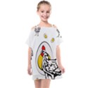 Roseanne Chicken, Retro Chickens Kids  One Piece Chiffon Dress View1