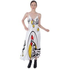 Roseanne Chicken, Retro Chickens Tie Back Maxi Dress