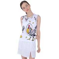 Roseanne Chicken, Retro Chickens Women s Sleeveless Sports Top by EvgeniaEsenina