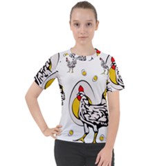 Roseanne Chicken Women s Sport Raglan Tee