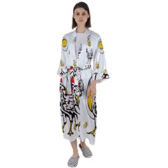 Roseanne Chicken Maxi Satin Kimono