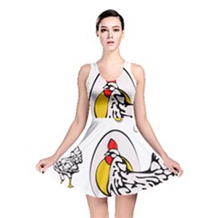 Roseanne Chicken, Retro Chickens Reversible Skater Dress by EvgeniaEsenina