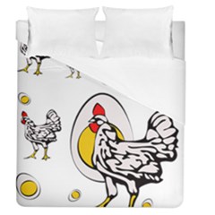 Roseanne Chicken, Retro Chickens Duvet Cover (queen Size) by EvgeniaEsenina