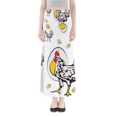 Roseanne Chicken, Retro Chickens Full Length Maxi Skirt by EvgeniaEsenina