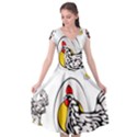 Roseanne Chicken, Retro Chickens Cap Sleeve Wrap Front Dress View1