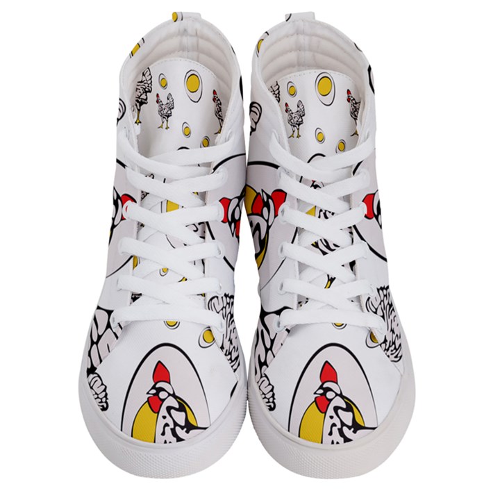 Roseanne Chicken, Retro Chickens Men s Hi-Top Skate Sneakers