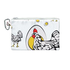 Roseanne Chicken, Retro Chickens Canvas Cosmetic Bag (medium) by EvgeniaEsenina