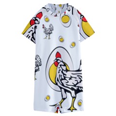 Roseanne Chicken, Retro Chickens Kids  Boyleg Half Suit Swimwear by EvgeniaEsenina