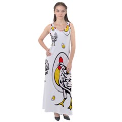 Roseanne Chicken, Retro Chickens Sleeveless Velour Maxi Dress by EvgeniaEsenina