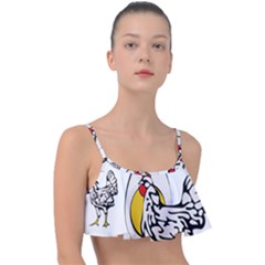 Roseanne Chicken, Retro Chickens Frill Bikini Top by EvgeniaEsenina