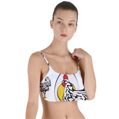 Roseanne Chicken, Retro Chickens Layered Top Bikini Top  by EvgeniaEsenina