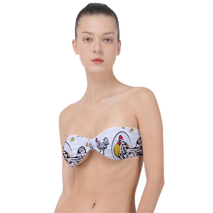 Roseanne Chicken, Retro Chickens Classic Bandeau Bikini Top 