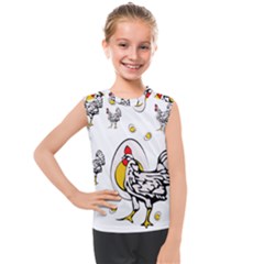 Roseanne Chicken, Retro Chickens Kids  Mesh Tank Top