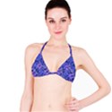 Vibrant Blue Flowers Pattern Motif Bikini Top View1