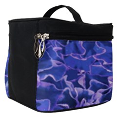 Vibrant Blue Flowers Pattern Motif Make Up Travel Bag (small) by dflcprintsclothing