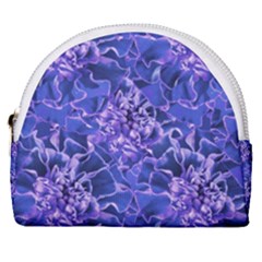 Vibrant Blue Flowers Pattern Motif Horseshoe Style Canvas Pouch by dflcprintsclothing