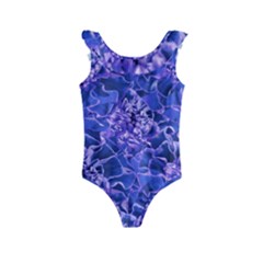 Vibrant Blue Flowers Pattern Motif Kids  Frill Swimsuit by dflcprintsclothing