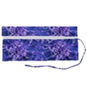 Vibrant Blue Flowers Pattern Motif Roll Up Canvas Pencil Holder (S) View2