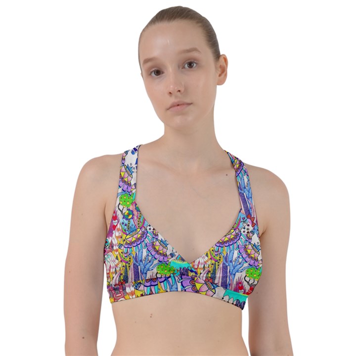 Mountain Abstract Sweetheart Sports Bra