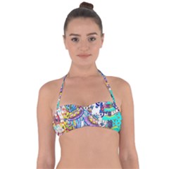 Mountain Abstract Halter Bandeau Bikini Top by okhismakingart