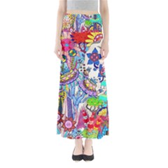 Mountain Abstract Full Length Maxi Skirt by okhismakingart