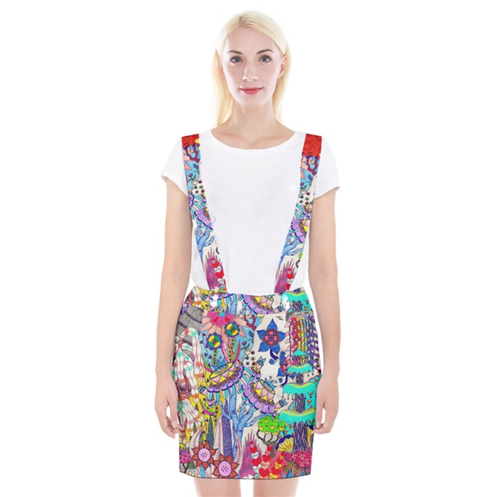 Mountain Abstract Braces Suspender Skirt