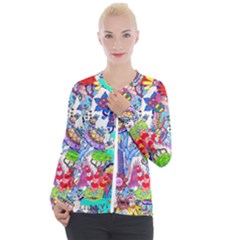 Mountain Abstract Casual Zip Up Jacket by okhismakingart