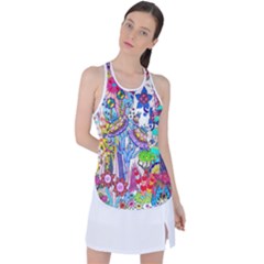 Mountain Abstract Racer Back Mesh Tank Top