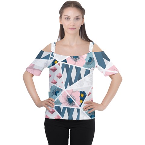 Patchwork  Cutout Shoulder Tee by designsbymallika