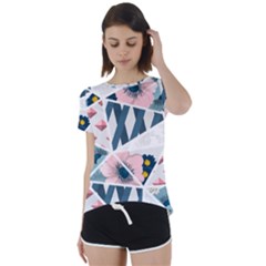 Patchwork  Short Sleeve Foldover Tee