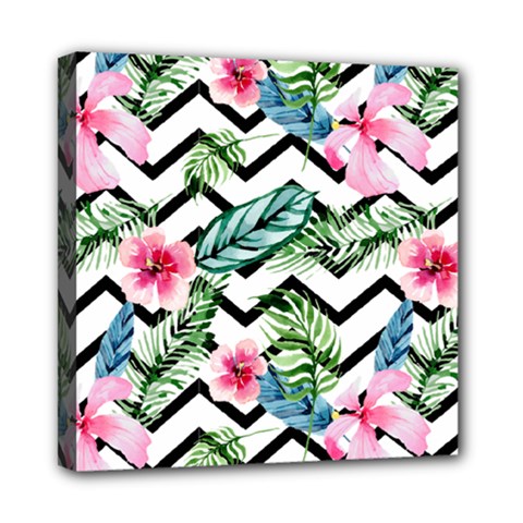 Tropical Zig Zag Pattern Mini Canvas 8  X 8  (stretched) by designsbymallika