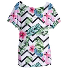 Tropical Zig Zag Pattern Women s Oversized Tee by designsbymallika