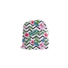 Tropical Zig Zag Pattern Drawstring Pouch (xs) by designsbymallika