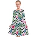 Tropical Zig Zag Pattern Kids  Midi Sailor Dress View1