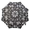 Stylized Botanical Motif Black And White Print Hook Handle Umbrellas (Medium) View1