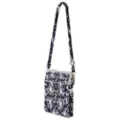 Stylized Botanical Motif Black And White Print Multi Function Travel Bag by dflcprintsclothing