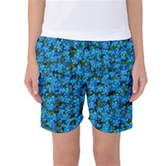 Blue Sakura Forest  Tree So Meditative And Calm Women s Basketball Shorts