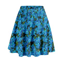 Blue Sakura Forest  Tree So Meditative And Calm High Waist Skirt by pepitasart