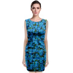 Blue Sakura Forest  Tree So Meditative And Calm Sleeveless Velvet Midi Dress