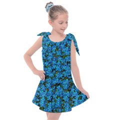 Blue Sakura Forest  Tree So Meditative And Calm Kids  Tie Up Tunic Dress by pepitasart