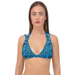 Blue Sakura Forest  Tree So Meditative And Calm Double Strap Halter Bikini Top by pepitasart