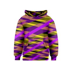 Abstract Geometric Blocks, Yellow, Orange, Purple Triangles, Modern Design Kids  Pullover Hoodie by Casemiro