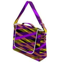 Abstract Geometric Blocks, Yellow, Orange, Purple Triangles, Modern Design Box Up Messenger Bag by Casemiro