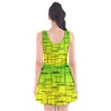 Geometrical lines pattern, asymmetric blocks theme, line art Scoop Neck Skater Dress View2