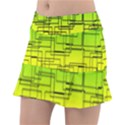 Geometrical lines pattern, asymmetric blocks theme, line art Tennis Skorts View1