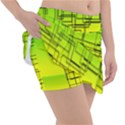 Geometrical lines pattern, asymmetric blocks theme, line art Tennis Skorts View3