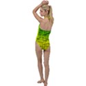 Geometrical lines pattern, asymmetric blocks theme, line art Go with the Flow One Piece Swimsuit View2